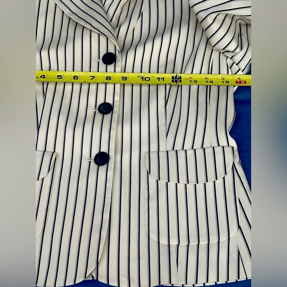 Off White Preppy Kasper Black and White Blazer with Notched Lapel size 2 - Picture 7 of 16